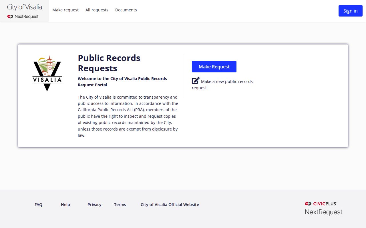 Visalia people search public records request portal