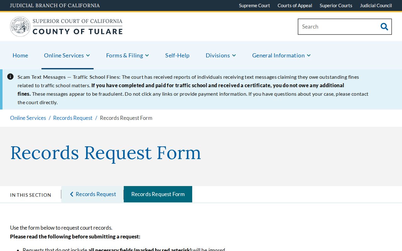 Visalia people search court records request form