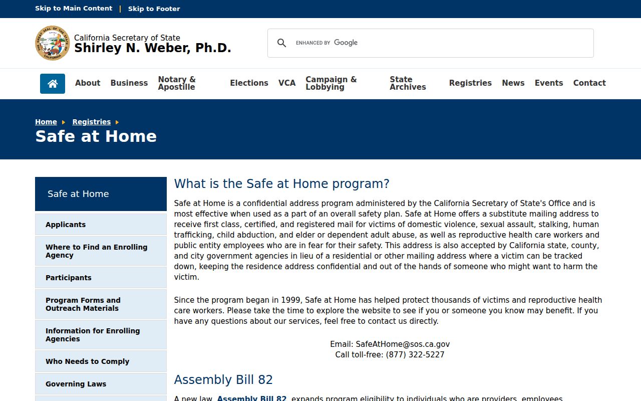 Visalia voter registration address protection through California Safe at Home
